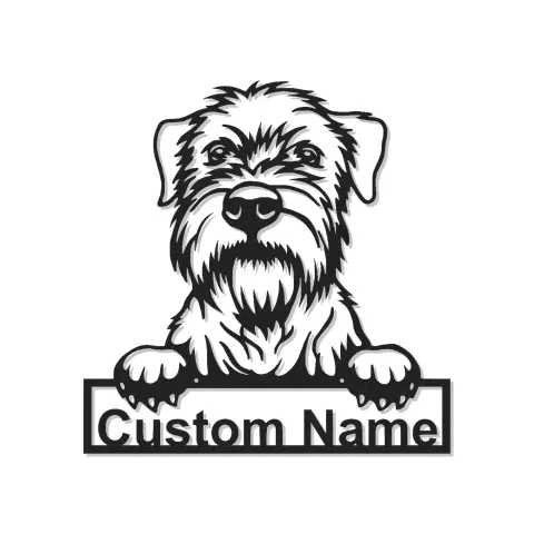 Insegna in metallo personalizzata con cane terrier e luce LED regalo per amanti degli animali decorazione per soggiorno o ingresso