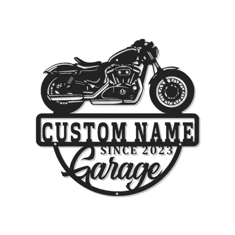 Cartel de metal LED personalizado para garaje de motocicletas, regalo para él, decoración para man cave o garaje 1