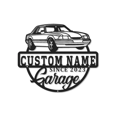 Décoration murale en métal LED personnalisée pour garage avec voiture - Cadeau pour passionnés de voitures