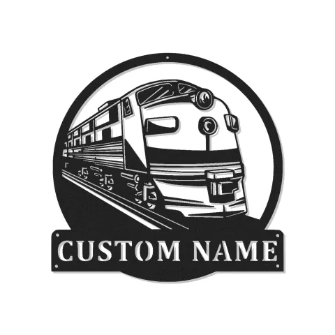 Insegna in metallo personalizzata con luce LED a forma di locomotiva