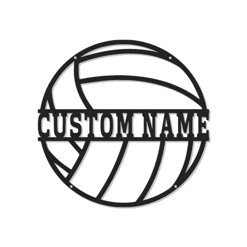 Personalisierte Metall-Wandkunst mit Volleyball und LED-Beleuchtung – Geschenk für Sportler, Dekoration für Spielzimmer oder Schlafzimmer