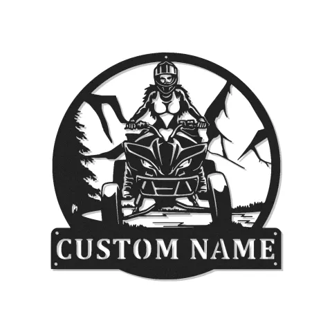 Custom ATV Rider Led Light Metal Wall Art Personalized Gift for Outdoor Enthusiasts Garage or Man Cave Decor