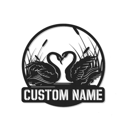 Personalized Swan LED Sign | Romantic Metal Wall Art with Custom Name | Elegant Bedroom Decor | Unique Wedding Gift for Couple