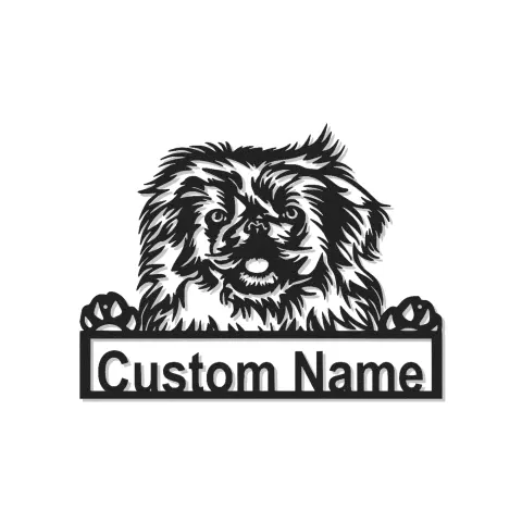 Cartel LED personalizado de pequinés | Arte mural metálico personalizado para perros | Regalo conmemorativo con retrato de mascota para amantes de los perros