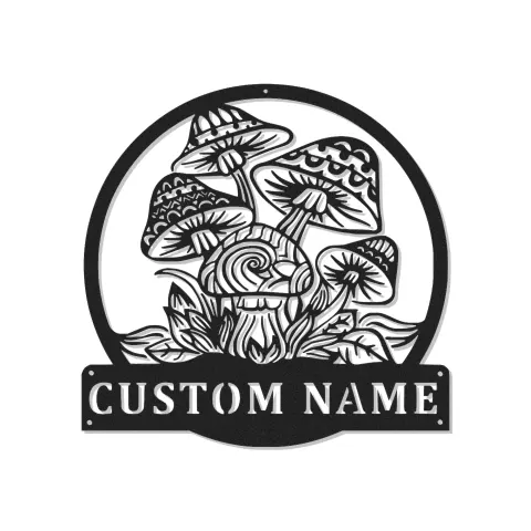 Custom Mushroom Metal Sign | Personalized LED Wall Art | Whimsical Fungi Decor for Bedroom | Psychedelic Nature Lover Gift
