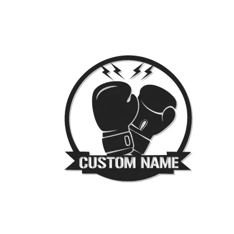 Cartel de metal LED de guantes de boxeo personalizado regalo para boxeadores, gimnasio o decoración de cueva de hombre 2