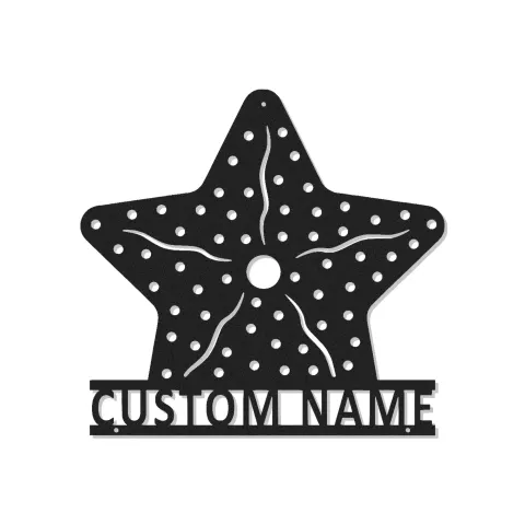 Custom Starfish LED Sign | Personalized Metal Wall Art | Nautical Beach House Decor | Coastal Ocean Lighting