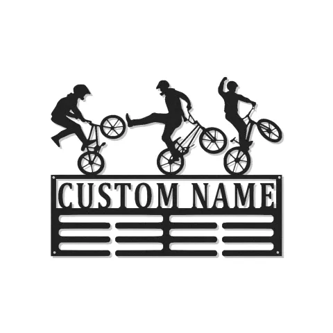 Personalisiertes BMX Radfahrer LED-beleuchtetes Metallschild Geschenk für BMX-Enthusiasten Spielzimmer oder Schlafzimmer Dekor