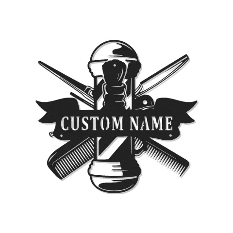 Personalisierte LED-Beleuchtung Metall-Wandkunst für Friseursalons 1