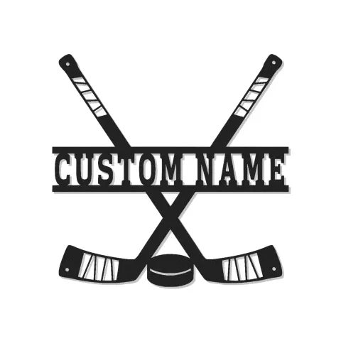 Insegna in metallo personalizzata per hockey da parete | Arte in metallo su misura | Decorazione per sala giochi e regalo per tifosi di sport con LED