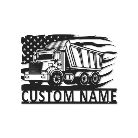 Insegna in metallo LED personalizzata a tema camion ribaltabile regalo per appassionati di camion decorazione per garage o man cave 9