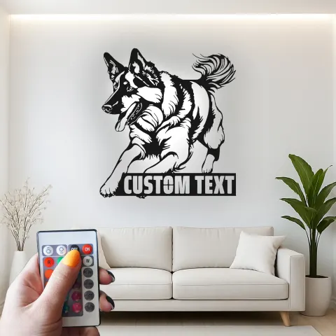 LED-Metallschild für Deutsche Schäferhunde | Personalisiertes Hundeschild | Individuelles Gedenkgeschenk für Hundeliebhaber alternative Ansicht