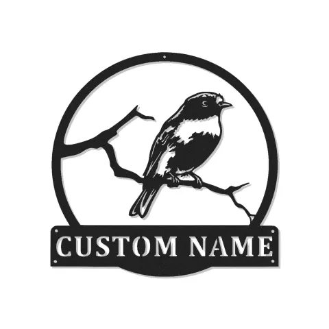 Personalisierte Metall-Wandkunst mit LED-Beleuchtung – Vogel auf Ast – Geschenk für Naturliebhaber