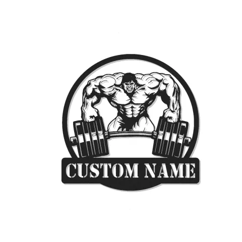 Insegna in metallo personalizzata con luce LED Bodybuilder regalo per appassionati di fitness decorazione per palestra
