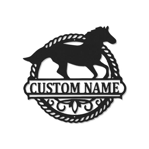 Enseigne LED cheval personnalisée | Décoration murale équestre en métal sur mesure | Déco de box, écurie et ranch | Cadeau pour les amoureux des chevaux