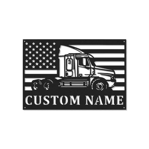 Custom Semi Truck Led Light Metal Wall Art Personalized Gift for Truckers Garage or Man Cave Decor 10