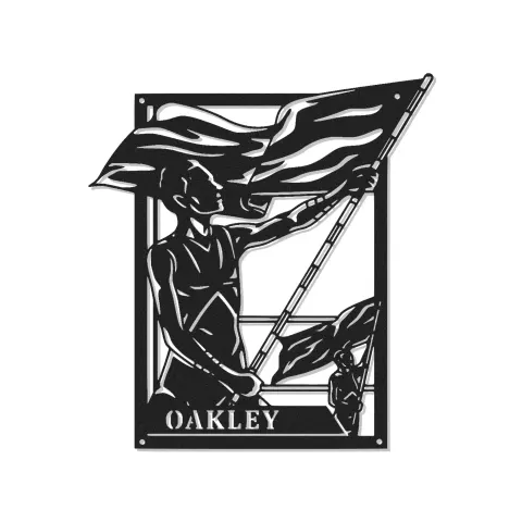 Custom Flag Bearer Led Light Metal Wall Art Personalized Gift for Patriotic Decor Living Room or Office Display