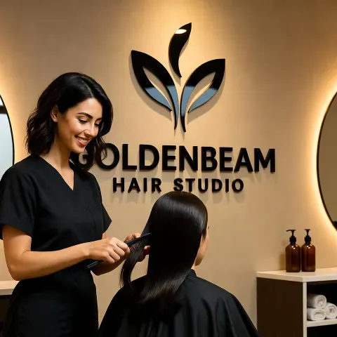3D Acrylic Salon Sign | Custom Hair Studio Logo Wall Decor | Modern Beauty Business Signage for Hairdressers