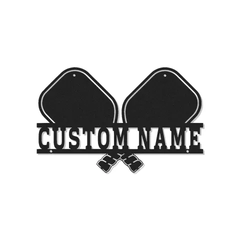 Personalized Pickleball Sign with LED | Custom Metal Name Art | Game Room Decor & Player Gift