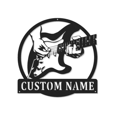 Custom Guitar Player LED Sign | Personalized Metal Wall Art for Music Room & Studio Decor | Gift for Musician