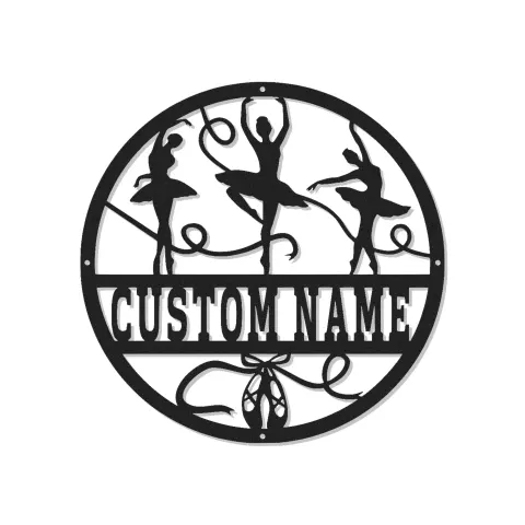 Insegna in metallo personalizzata con ballerina e luce LED - Regalo per ballerini, decorazione per studio o camera da letto