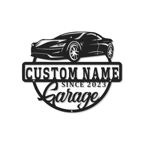 Insegna in metallo retroilluminata per garage di auto sportive personalizzata regalo per appassionati di auto decorazione man cave 1