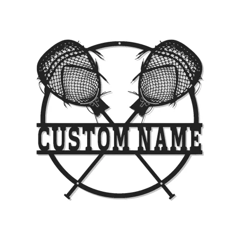 Personalisierte Lacrosse-Sticks LED-Leuchte | Personalisiertes Metallschild | Sportdekoration für Spieler, Trainer & Jugendzimmer
