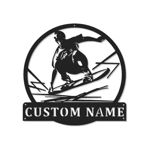 Lumière personnalisée pour skateur | Décoration murale en métal avec nom personnalisé | Cadeau de skateboard pour la décoration de chambre d'ado