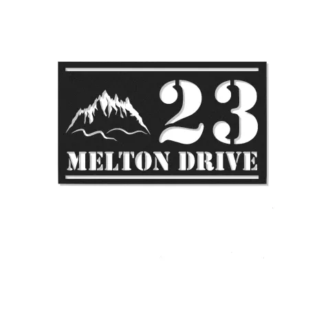 LED Mountain Address Sign | Backlit Metal House Numbers | Personalized Outdoor Decor for Rustic & Modern Homes | Housewarming Gift