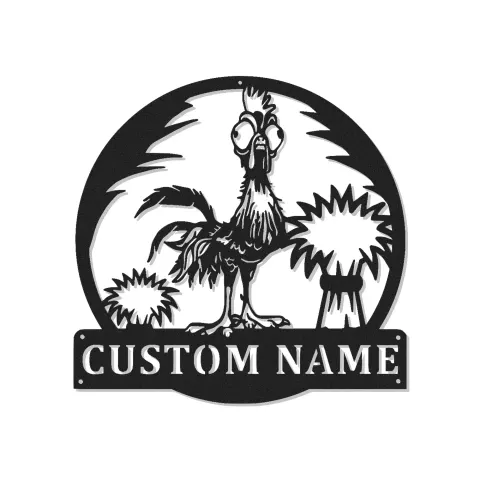Personalisierte Hühner-Schild aus Metall | LED-Dekoration für den Hühnerstall | Lustige Wandkunst für Landwirte