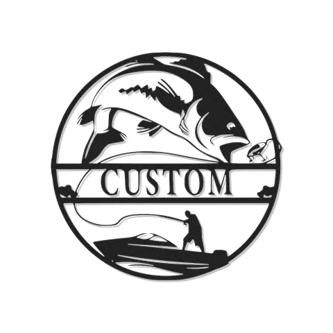 Custom Fishing Metal Wall Art | Personalized LED Fisherman Sign | Lake House Decor & Angler Gift
