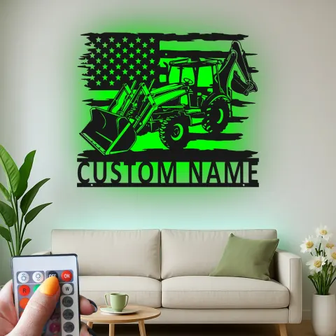 Vista alternativa de Cartel de metal LED de tractor personalizado Regalo para agricultores Decoración de garaje o granero