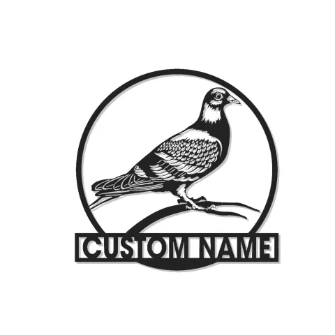 Individuelles Taube LED-Schild | Metall Vogel Wandkunst | Personalisierte Garten- & Terrassendekoration | Geschenk für Vogel-Liebhaber