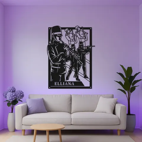 Vue alternative de Enseigne de fanfare personnalisée | Décoration murale en métal LED pour musicien | Cadeau pour membre de la fanfare | Décoration de salle de musique