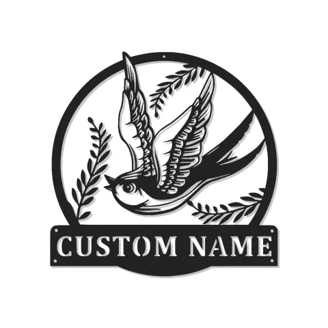Personalisierte LED-Beleuchtung Metall-Wandkunst Schwalbe Geschenk für Naturliebhaber