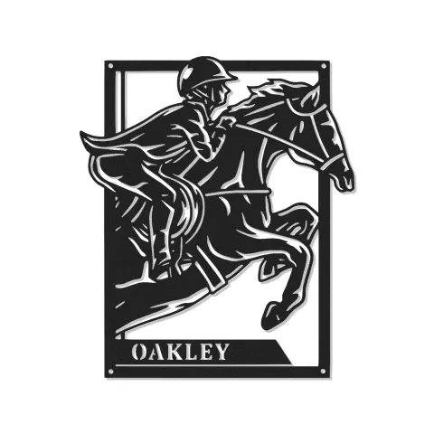 Personalized Equestrian LED Sign | Custom Horse Jumper Metal Art | Stable & Ranch Decor | Horse Lover Gift
