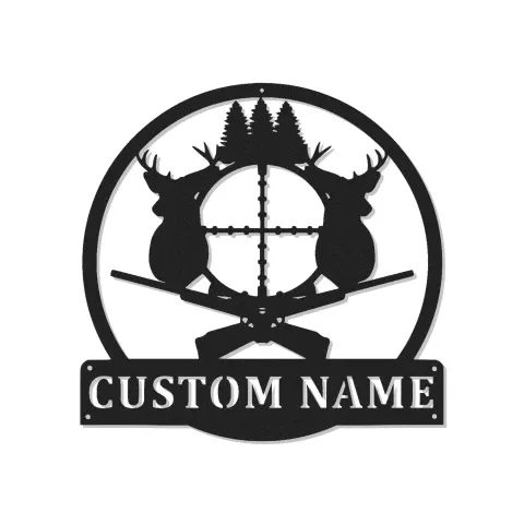 Insegna in metallo personalizzata con luce LED per la caccia al cervo - Regalo personalizzato per cacciatori - Decorazione per cabine rustiche 2
