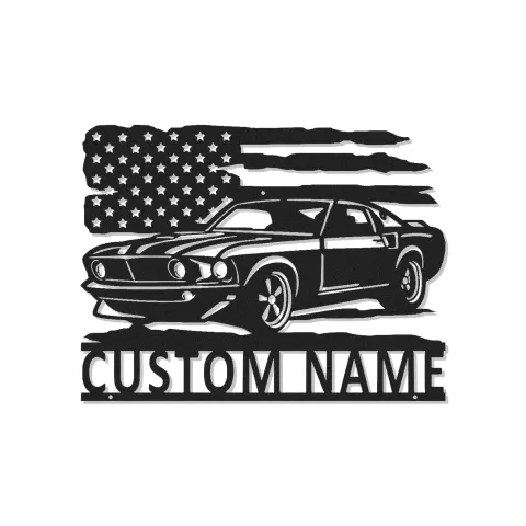 Insegna in metallo LED personalizzata per auto classiche - Regalo per appassionati di auto, decorazione per garage o man cave