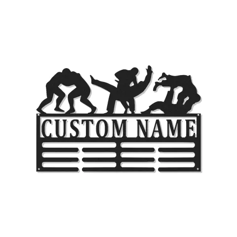 Custom Wrestling Led Light Metal Wall Art Personalized Gift for Wrestlers Bedroom or Gym Decor