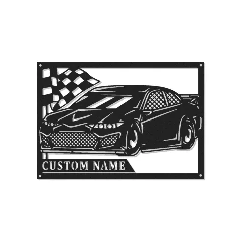 Personalized Race Car LED Sign | Custom Metal Wall Art for Garage | Gift for Car Enthusiast | Racing Decor