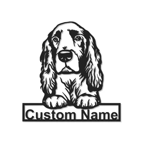 Cartel de metal LED personalizado de Cocker Spaniel - Regalo para amantes de los perros - Decoración para el salón