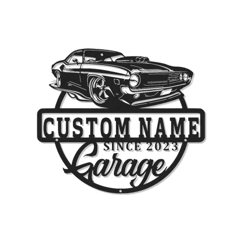 Custom Muscle Car Led Light Metal Wall Art Personalized Garage Gift for Car Enthusiasts Man Cave Decor 4