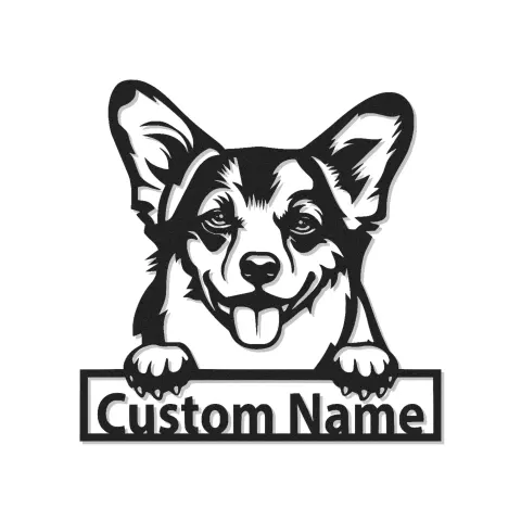 Cartel de metal LED personalizado de Corgi, regalo para amantes de los perros, decoración para el salón