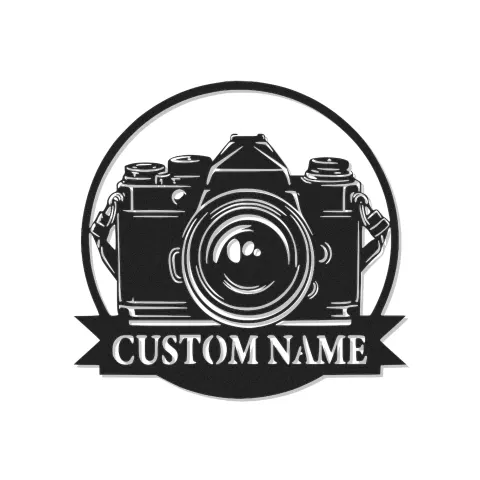 Cartel de metal LED Cámara personalizado Regalo para fotógrafos Decoración de estudio para amantes de la fotografía