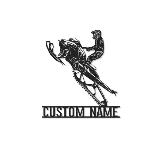 Señal LED personalizada para moto de nieve | Arte mural de metal personalizado para piloto | Decoración de garaje de deportes extremos | Regalo de aventura invernal