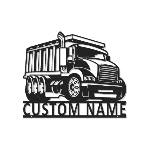 Décoration murale en métal LED personnalisée en forme de camion benne - Cadeau pour les passionnés de camions, décoration de garage ou de man cave 2