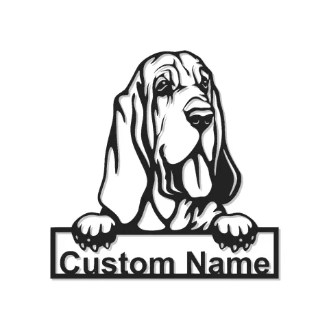 Custom Bloodhound Led Light Metal Wall Art Personalized Dog Lover Gift Living Room Pet Decor 1