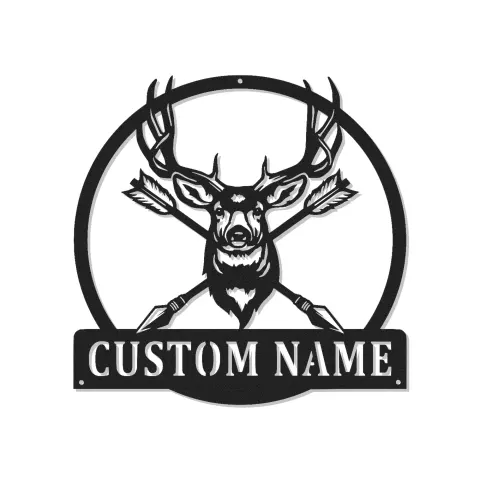 Custom Deer Antler Led Light Metal Wall Art Personalized Hunter Gift Rustic Cabin Decor