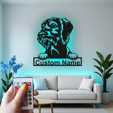 Custom Dog Led Light Metal Wall Art Personalized Pet Parent Gift Living Room Decor for Dog Lovers 2 alternate view