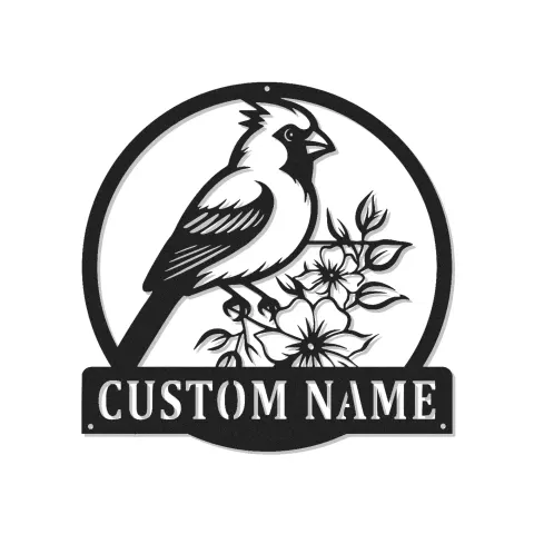 Insegna in metallo LED personalizzata con Cardinal per soggiorno